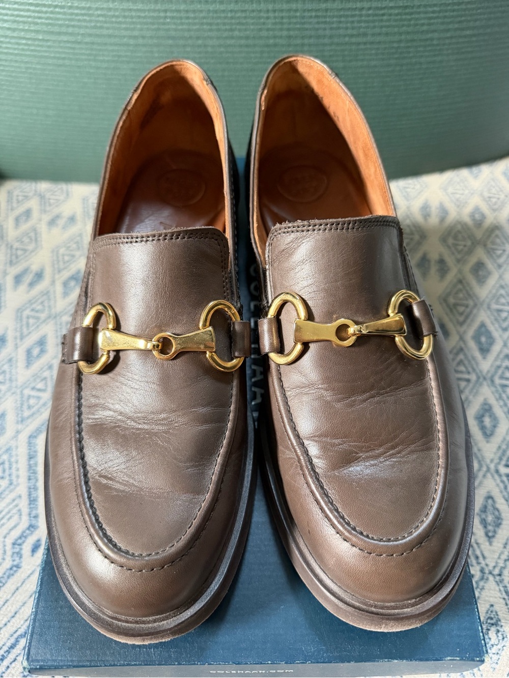 Paul Green Brown Leather Horsebit Loafers